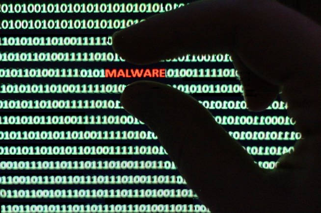 Malware on computer screen