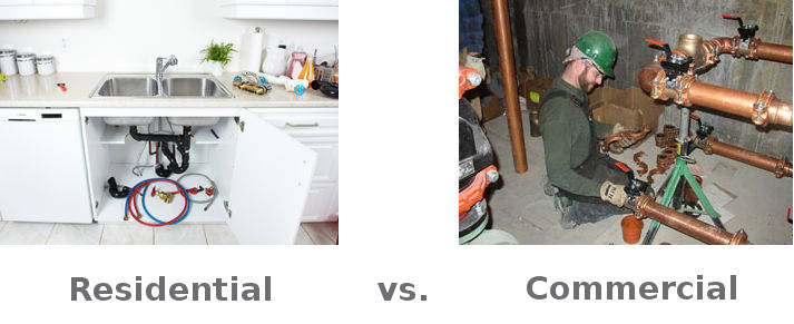 Residential vs. commercial plumbing
